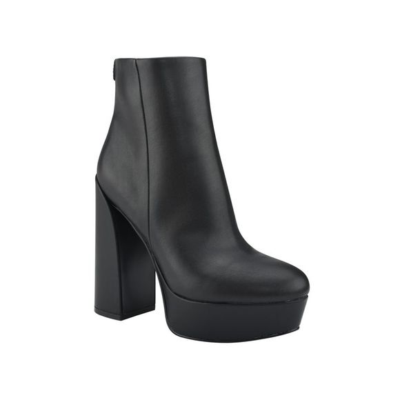 GUESS Womens Black Embellished Comfort Fazzie Pointed Toe Stiletto Zip-Up Dress Booties M